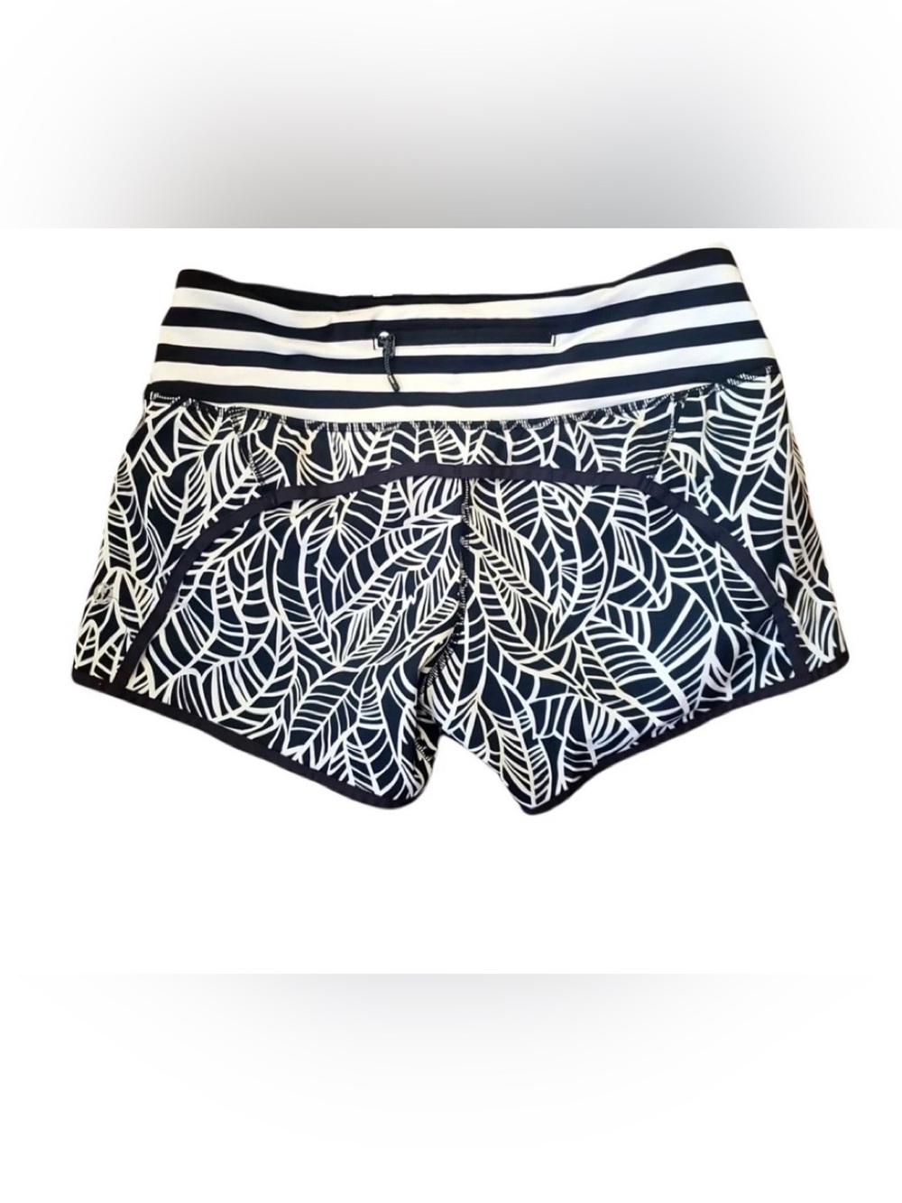 Lululemon Women’s Black & White Leaf Print Active Shorts